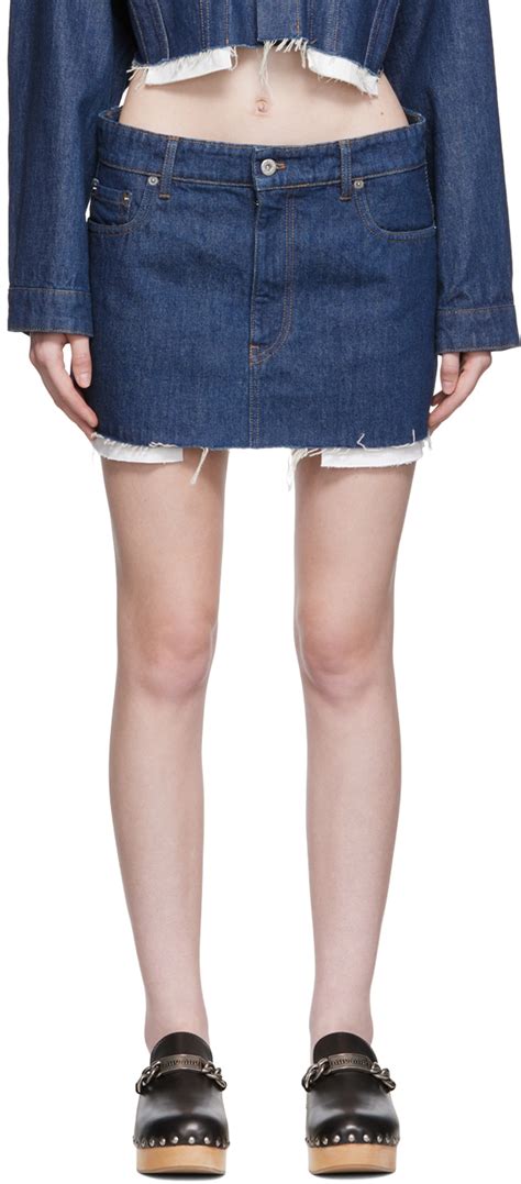 miu miu denim skirt|Navy Stretch Denim Miniskirt .